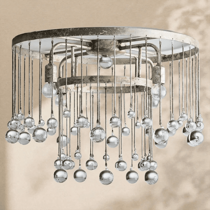 Aubrey Crystal Ball Flushmount Lamp - Cyran Lamps