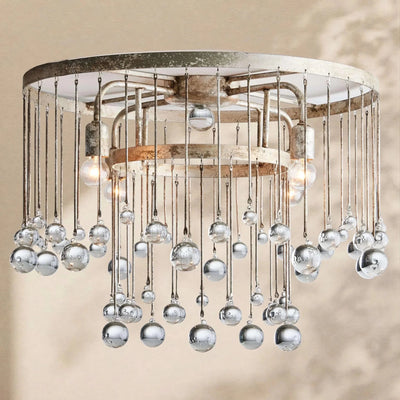 Aubrey Crystal Ball Flushmount Lamp - Cyran Lamps