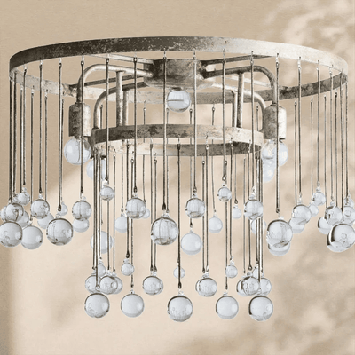 Aubrey Crystal Ball Flushmount Lamp - Cyran Lamps
