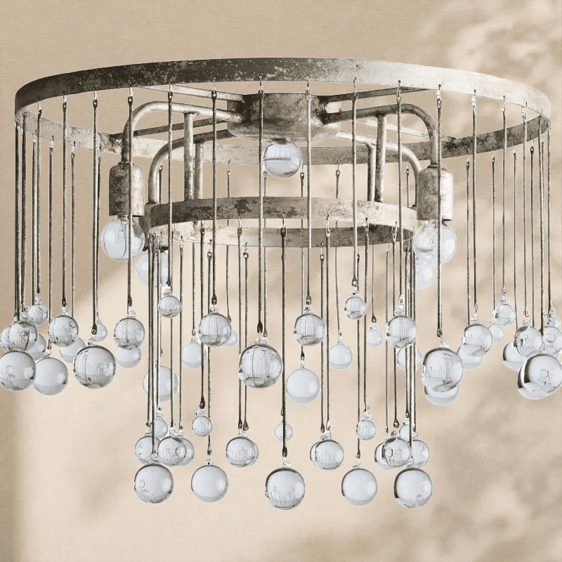 Aubrey Crystal Ball Flushmount Lamp - Cyran Lamps