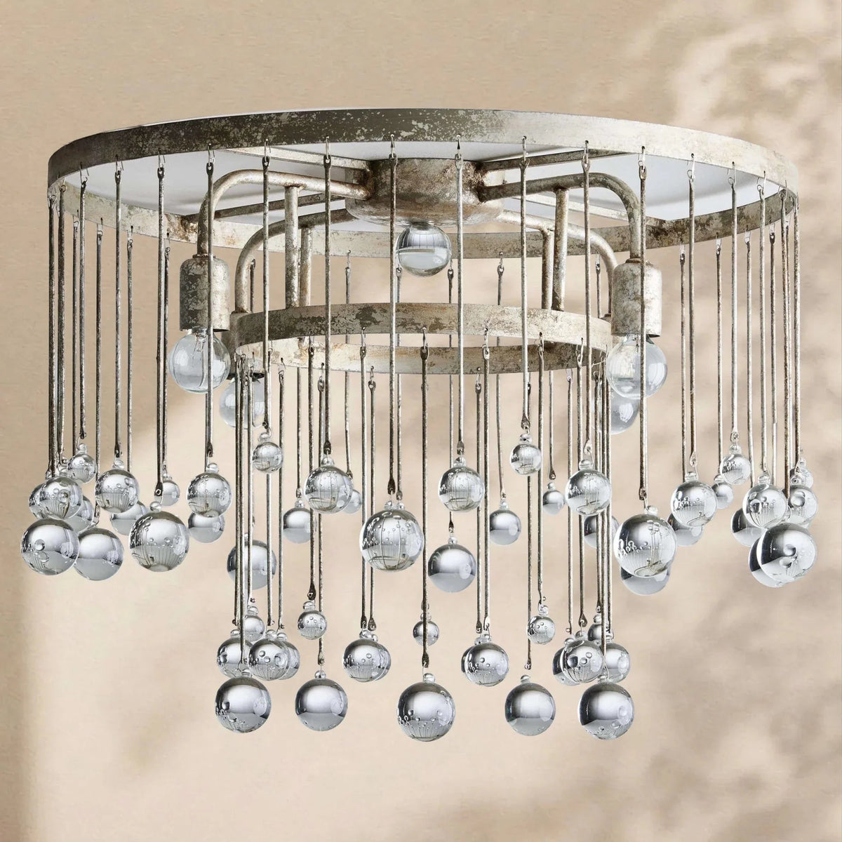 Aubrey Crystal Ball Flushmount Lamp - Cyran Lamps