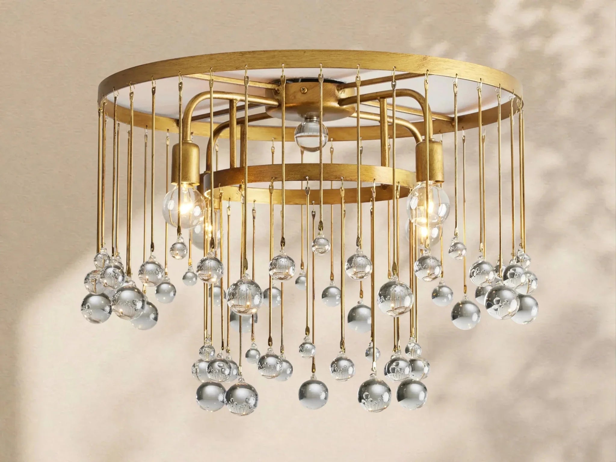 Aubrey Crystal Ball Flushmount Lamp - Cyran Lamps