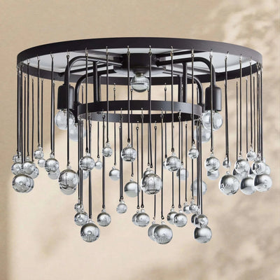 Aubrey Crystal Ball Flushmount Lamp - Cyran Lamps