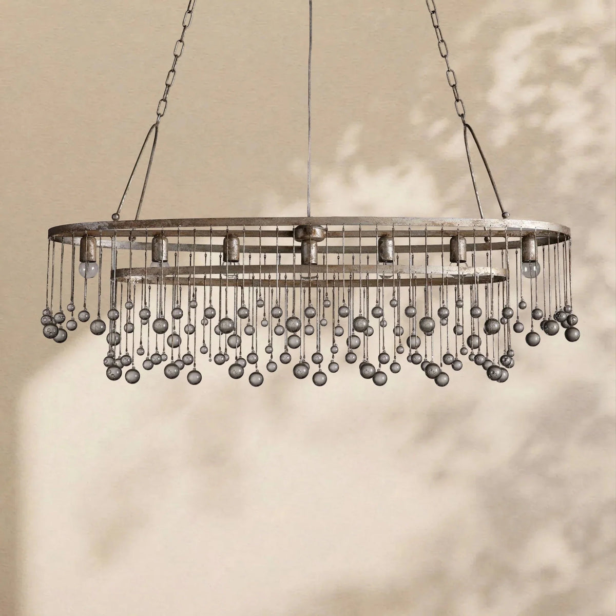 Aubrey Crystal Ball Oval Chandelier 7 Lights - Cyran Lamps