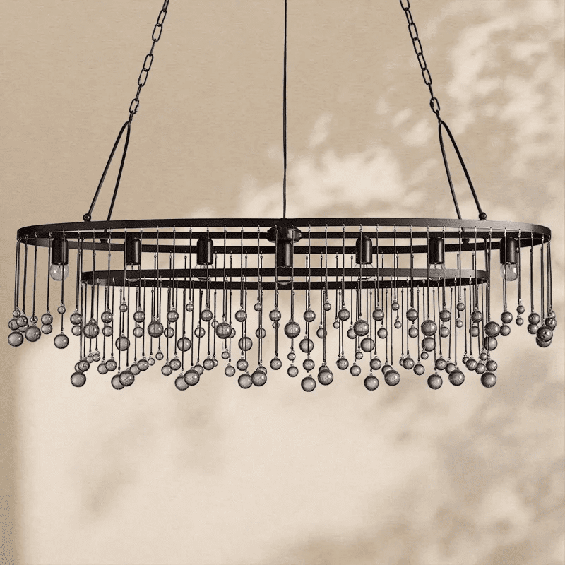 Aubrey Crystal Ball Oval Chandelier 7 Lights - Cyran Lamps