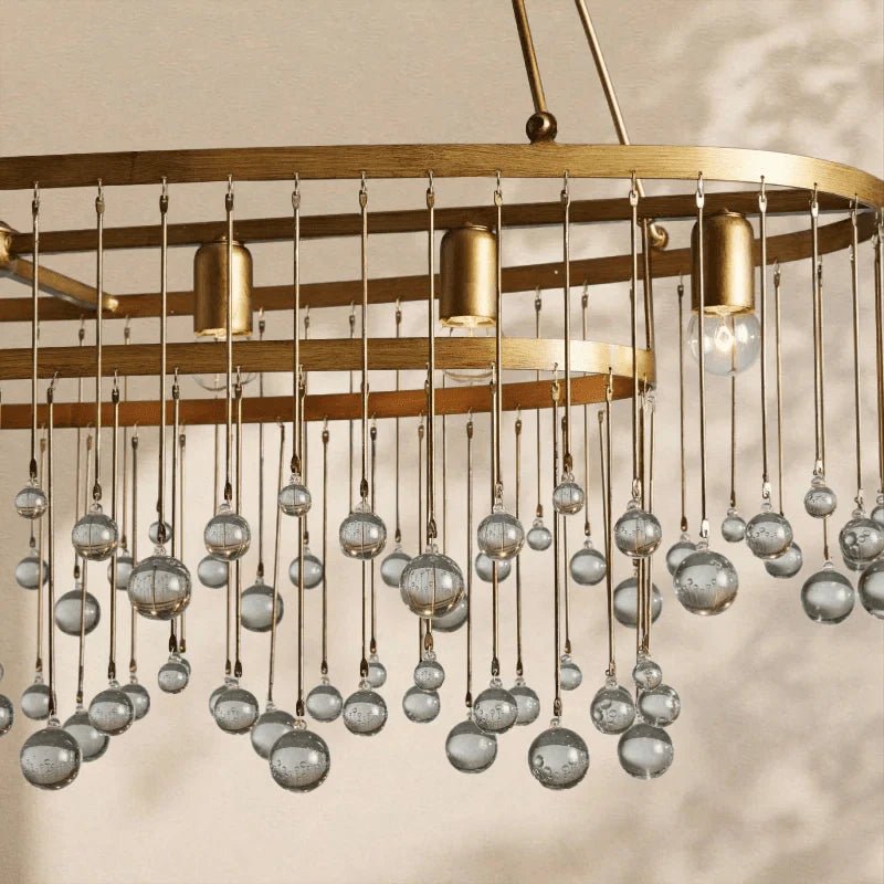 Aubrey Crystal Ball Oval Chandelier 7 Lights - Cyran Lamps
