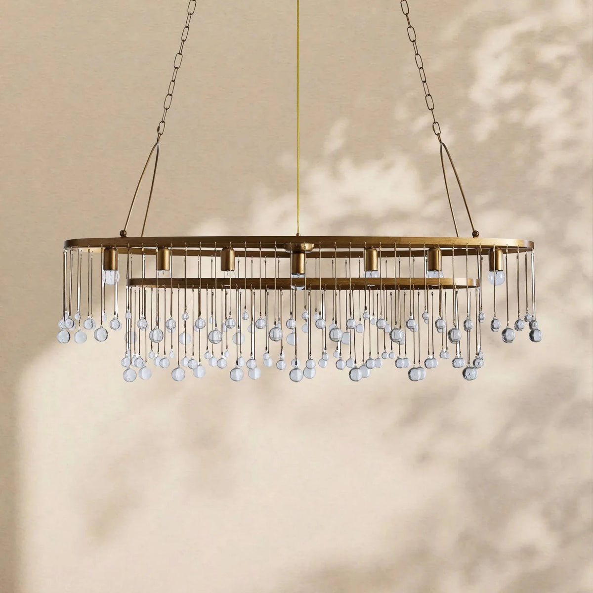 Aubrey Crystal Ball Oval Chandelier 7 Lights - Cyran Lamps