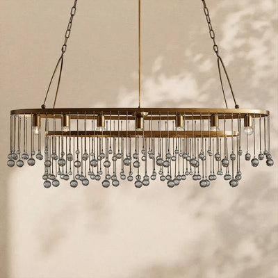 Aubrey Crystal Ball Oval Chandelier 7 Lights - Cyran Lamps