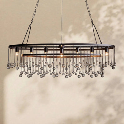 Aubrey Crystal Ball Oval Chandelier 7 Lights - Cyran Lamps