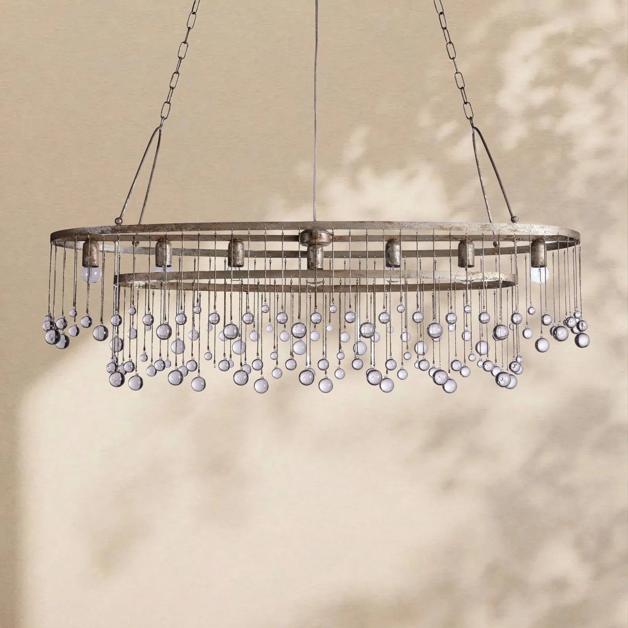 Aubrey Crystal Ball Oval Chandelier 7 Lights - Cyran Lamps