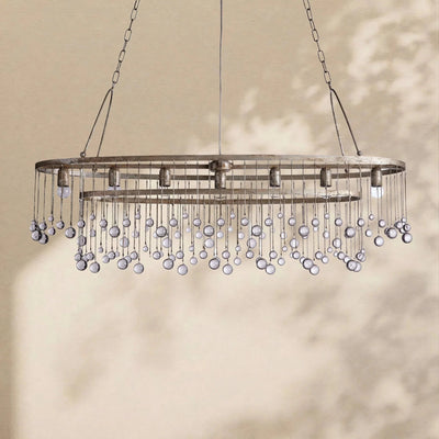 Aubrey Crystal Ball Oval Chandelier 7 Lights - Cyran Lamps