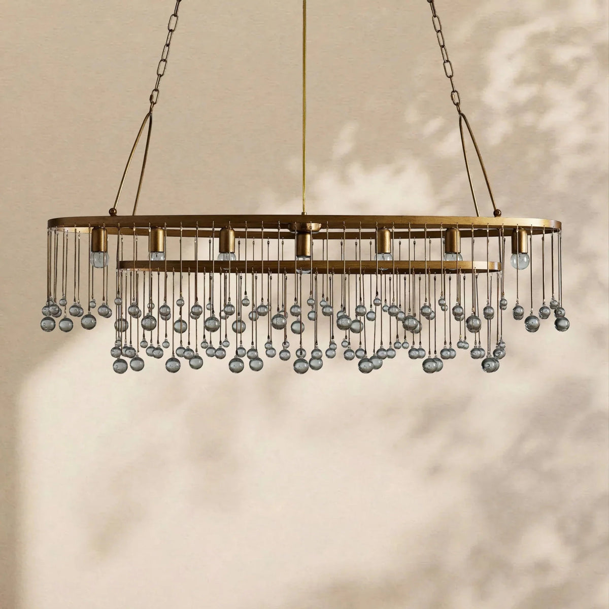 Aubrey Crystal Ball Oval Chandelier 7 Lights - Cyran Lamps