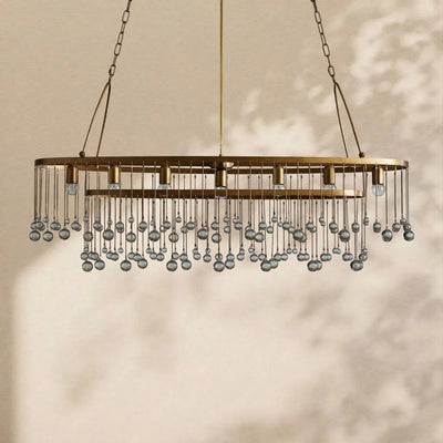 Aubrey Crystal Ball Oval Chandelier 7 Lights - Cyran Lamps
