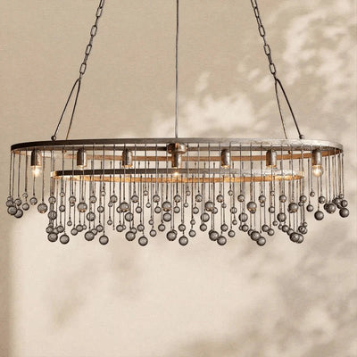 Aubrey Crystal Ball Oval Chandelier 7 Lights - Cyran Lamps