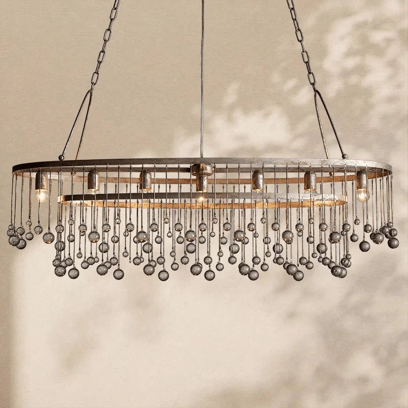Aubrey Crystal Ball Oval Chandelier 7 Lights - Cyran Lamps