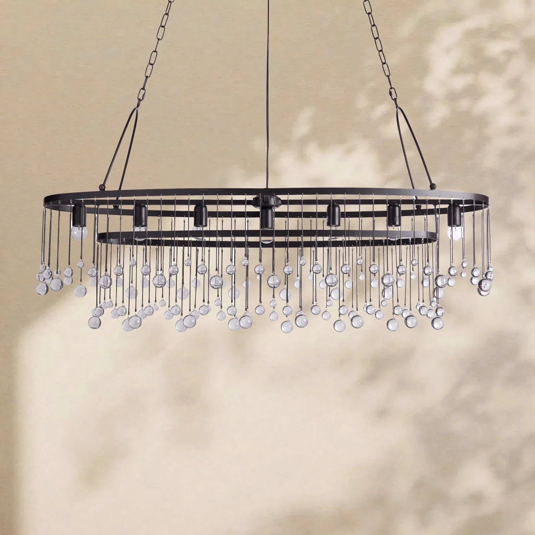 Aubrey Crystal Ball Oval Chandelier 7 Lights - Cyran Lamps