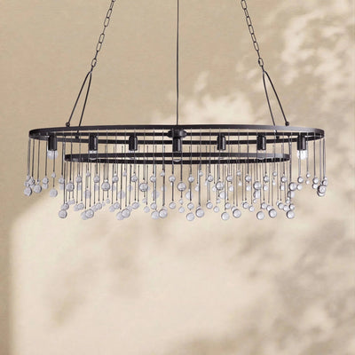 Aubrey Crystal Ball Oval Chandelier 7 Lights - Cyran Lamps