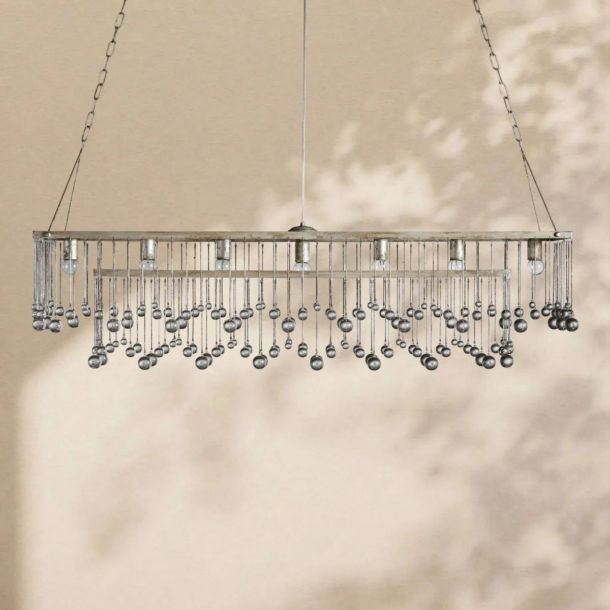 Aubrey Crystal Ball Rectangular Chandelier 47'' 60'' - Cyran Lamps
