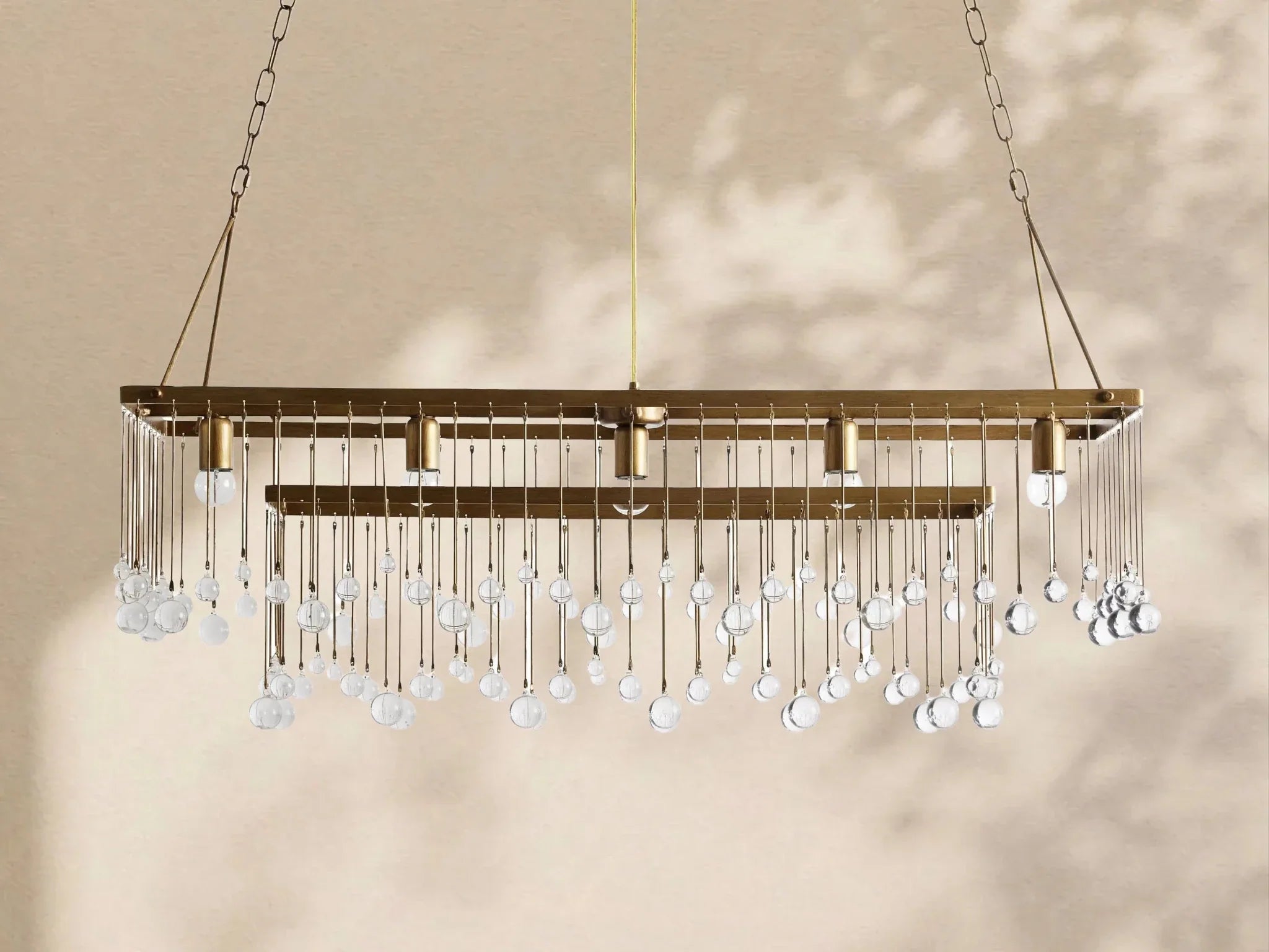 Aubrey Crystal Ball Rectangular Chandelier 47'' 60'' - Cyran Lamps