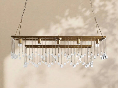 Aubrey Crystal Ball Rectangular Chandelier 47'' 60'' - Cyran Lamps