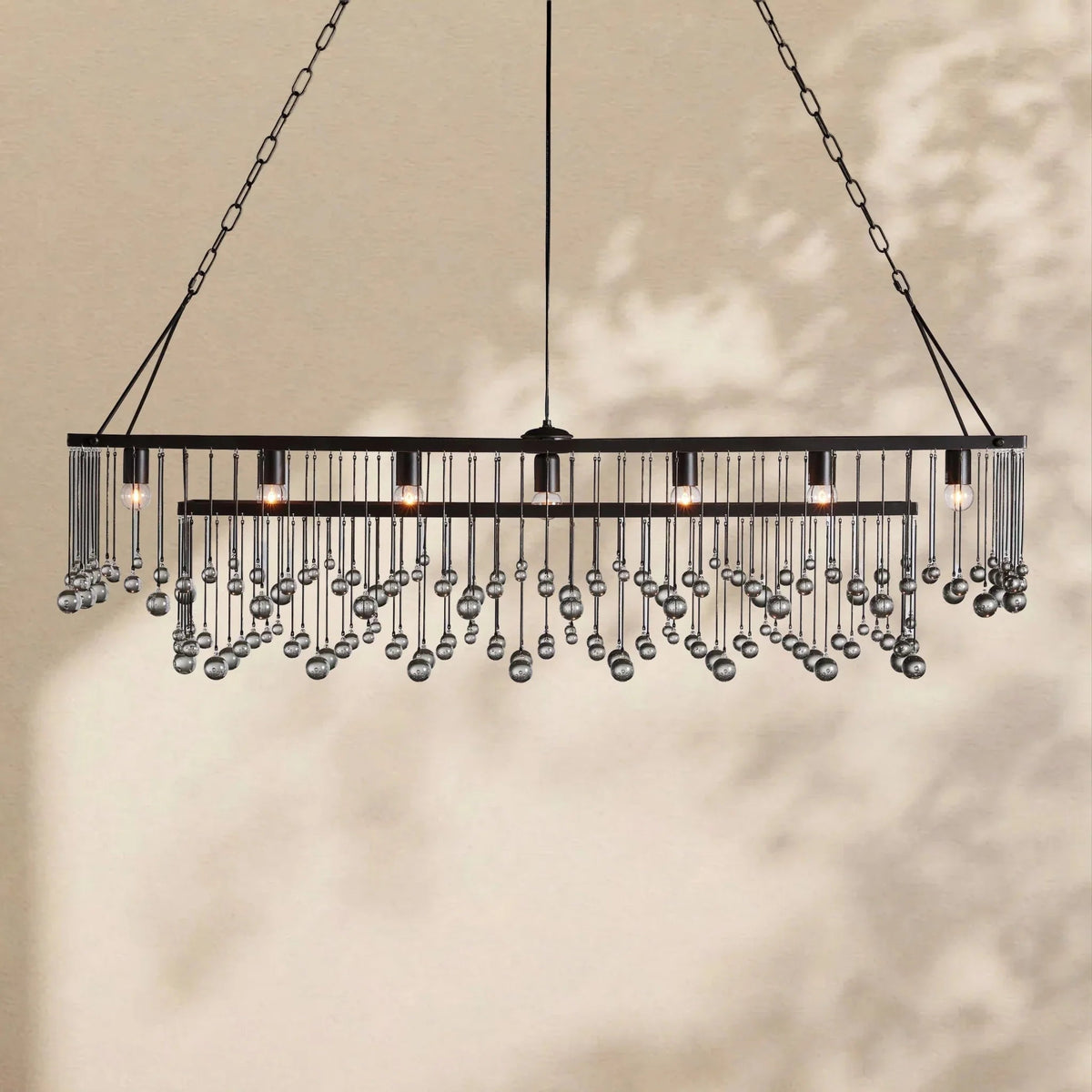 Aubrey Crystal Ball Rectangular Chandelier 47'' 60'' - Cyran Lamps