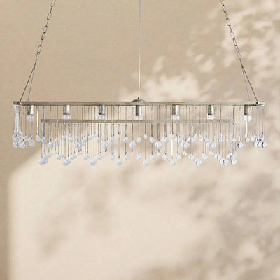 Aubrey Crystal Ball Rectangular Chandelier 47'' 60'' - Cyran Lamps