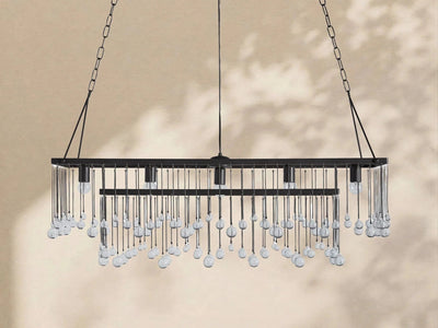 Aubrey Crystal Ball Rectangular Chandelier 47'' 60'' - Cyran Lamps