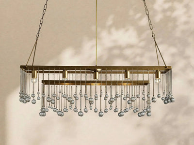 Aubrey Crystal Ball Rectangular Chandelier 47'' 60'' - Cyran Lamps