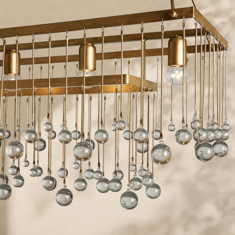 Aubrey Crystal Ball Rectangular Chandelier 47'' 60'' - Cyran Lamps