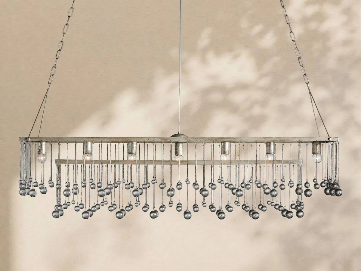Aubrey Crystal Ball Rectangular Chandelier 47'' 60'' - Cyran Lamps