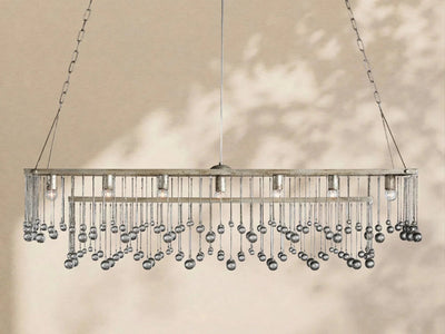 Aubrey Crystal Ball Rectangular Chandelier 47'' 60'' - Cyran Lamps