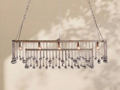 Aubrey Crystal Ball Rectangular Chandelier 47'' 60'' - Cyran Lamps