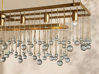 Aubrey Crystal Ball Rectangular Chandelier 47'' 60'' - Cyran Lamps