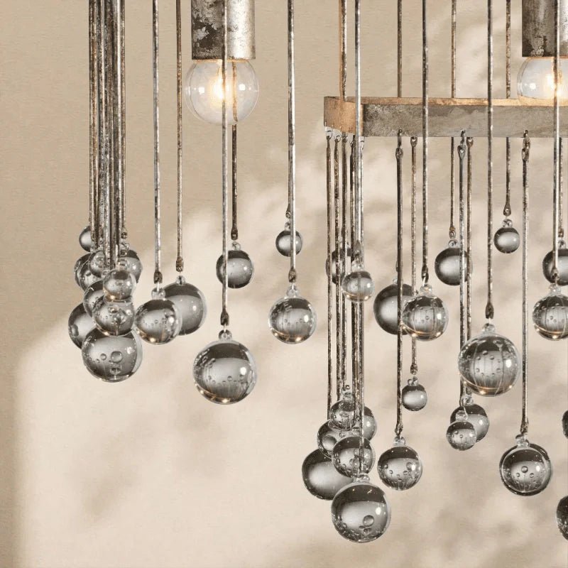 Aubrey Crystal Ball Rectangular Chandelier 47'' 60'' - Cyran Lamps