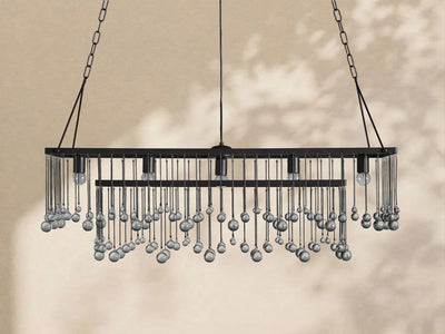 Aubrey Crystal Ball Rectangular Chandelier 47'' 60'' - Cyran Lamps