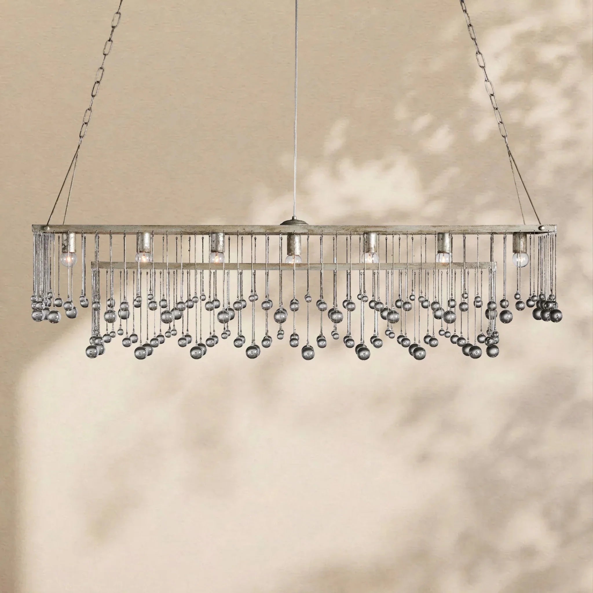 Aubrey Crystal Ball Rectangular Chandelier 47'' 60'' - Cyran Lamps