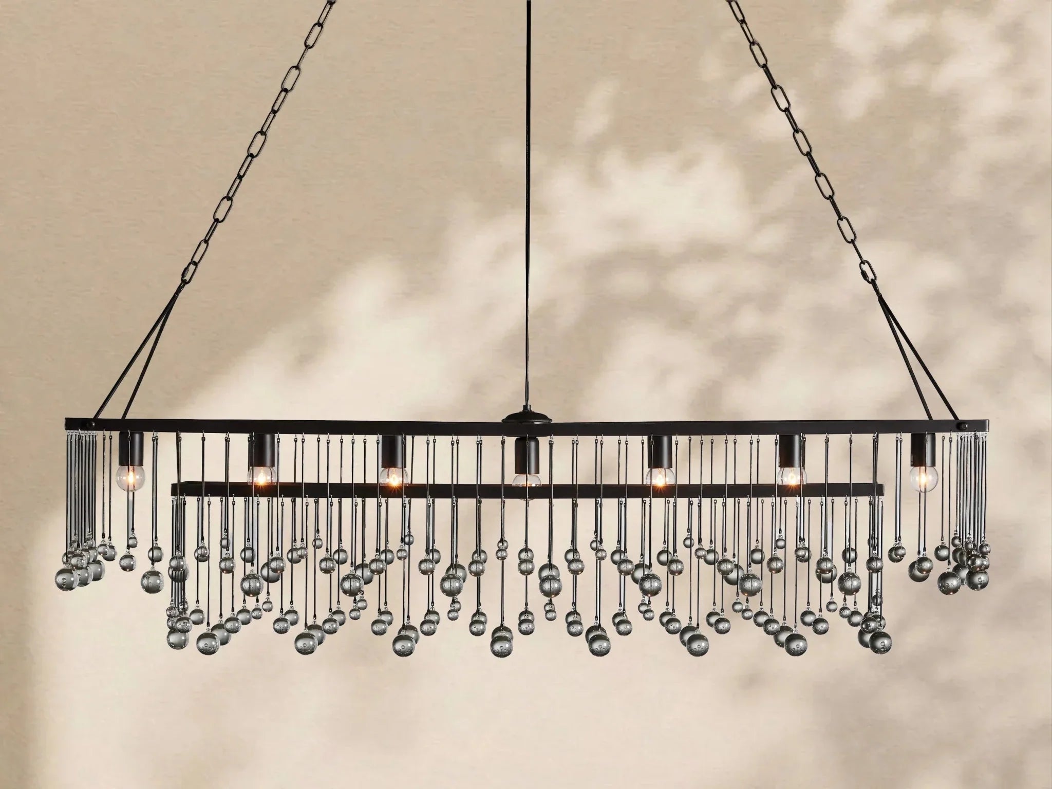 Aubrey Crystal Ball Rectangular Chandelier 47'' 60'' - Cyran Lamps
