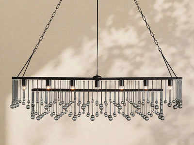 Aubrey Crystal Ball Rectangular Chandelier 47'' 60'' - Cyran Lamps