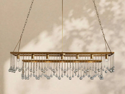 Aubrey Crystal Ball Rectangular Chandelier 47'' 60'' - Cyran Lamps
