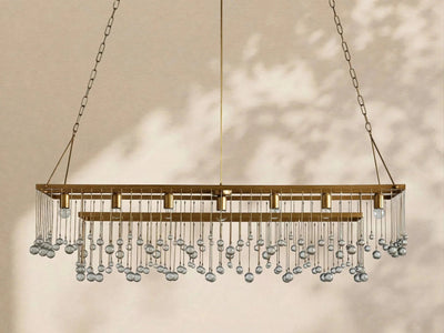Aubrey Crystal Ball Rectangular Chandelier 47'' 60'' - Cyran Lamps