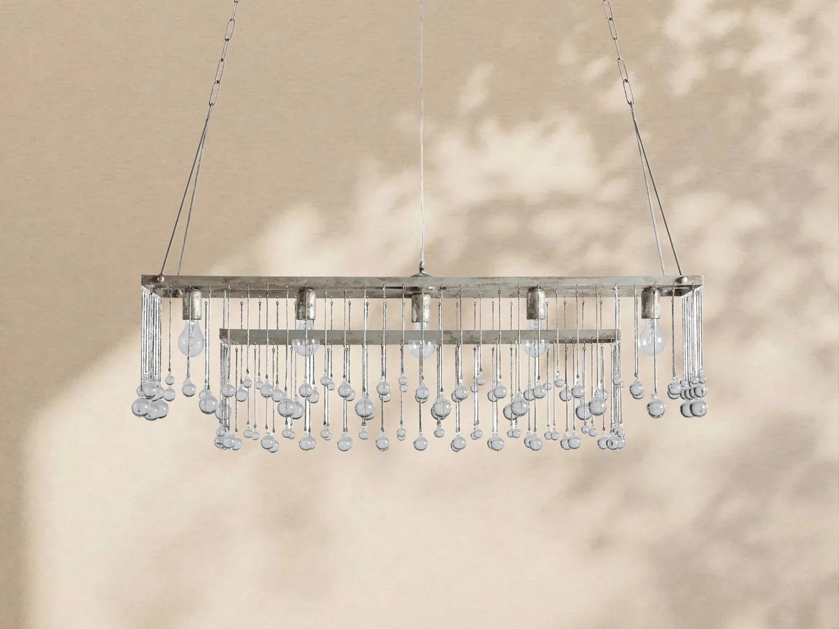 Aubrey Crystal Ball Rectangular Chandelier 47'' 60'' - Cyran Lamps