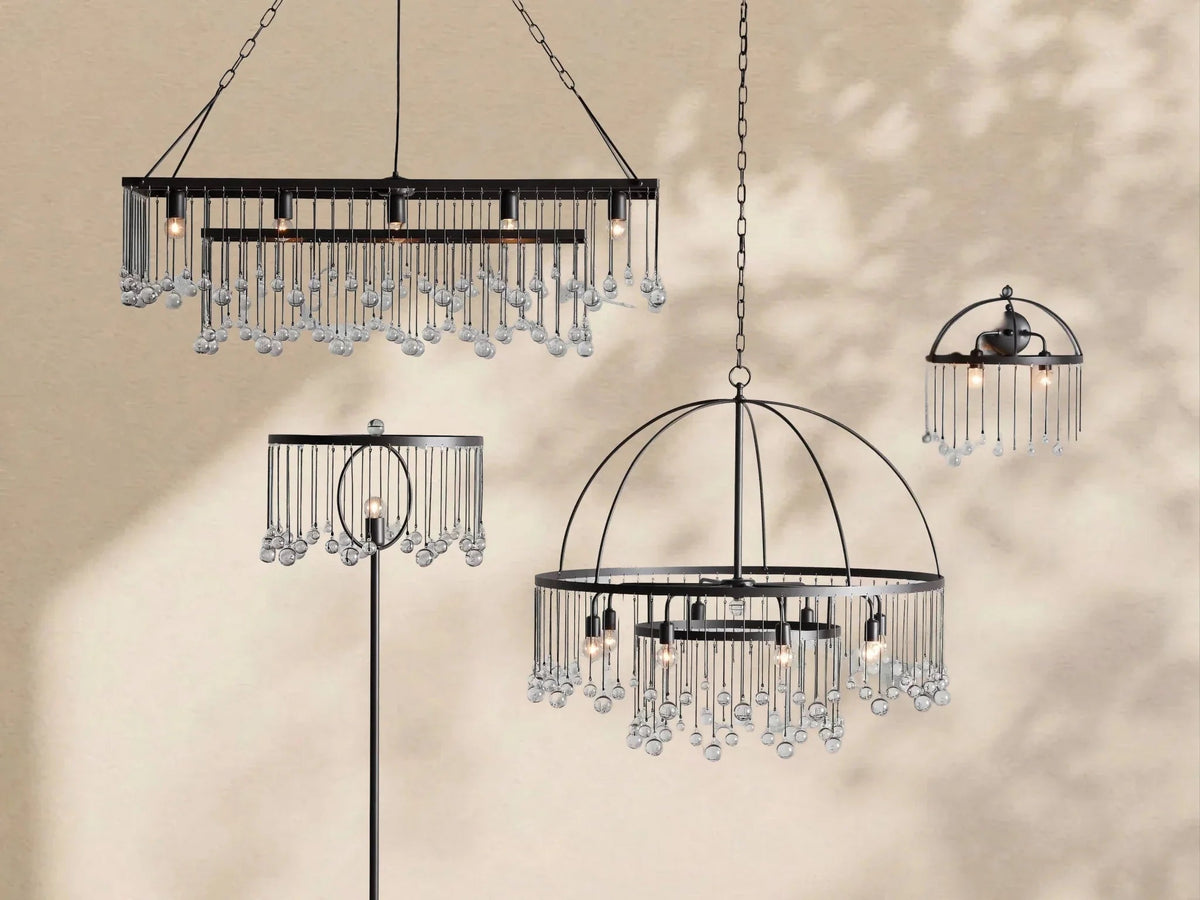 Aubrey Crystal Ball Round Chandelier 5 Light / 8 Light - Cyran Lamps