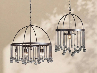 Aubrey Crystal Ball Round Chandelier 5 Light / 8 Light - Cyran Lamps