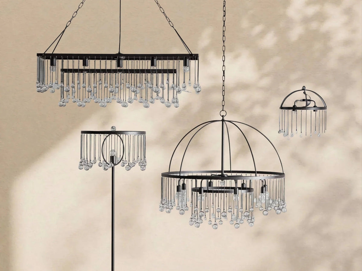 Aubrey Crystal Ball Round Chandelier 5 Light / 8 Light - Cyran Lamps