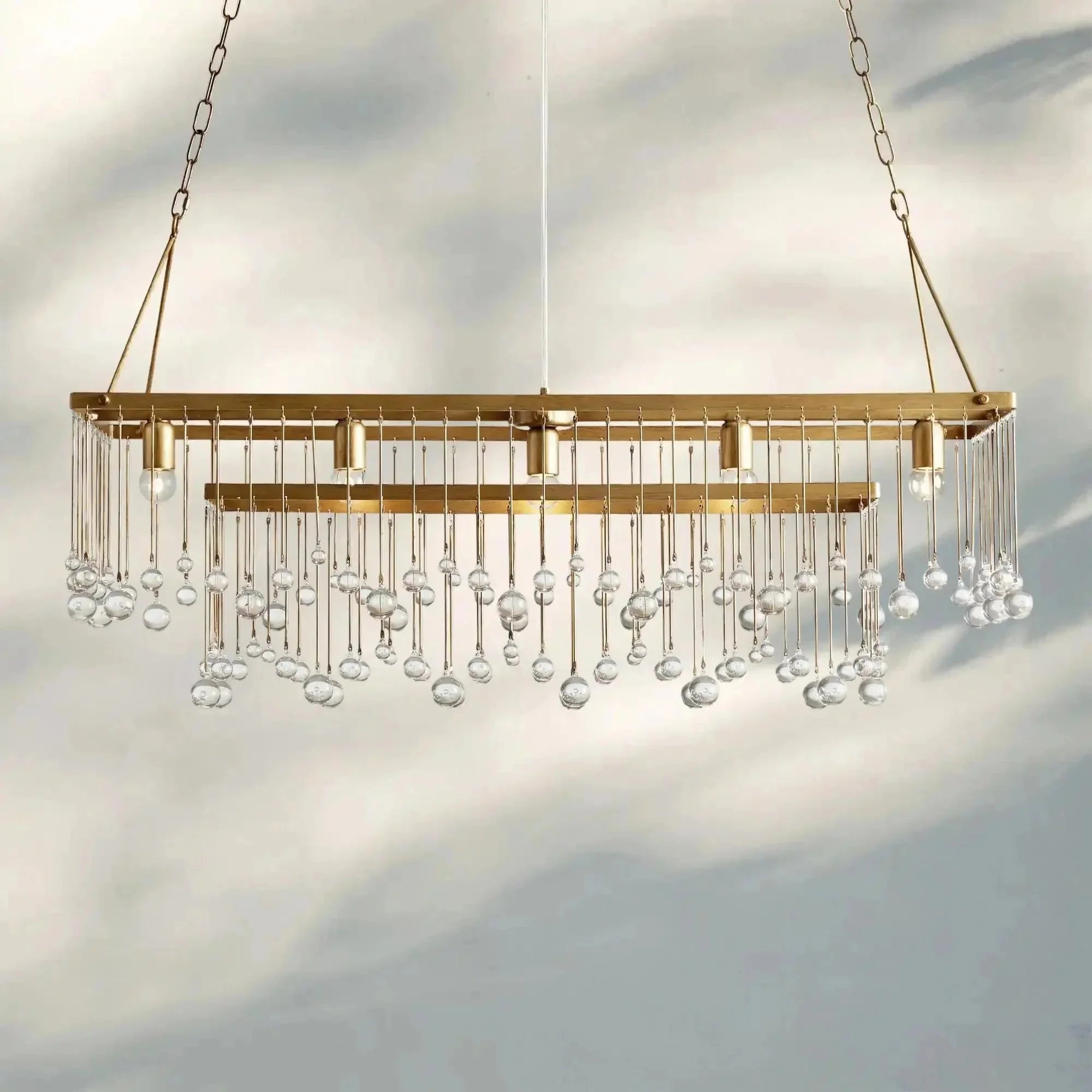 Aubrey Rectangular Chandelier 47''60'' - cyranlamps