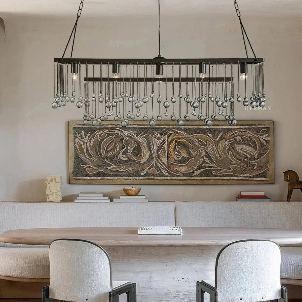 Aubrey Rectangular Chandelier 47''60'' - cyranlamps