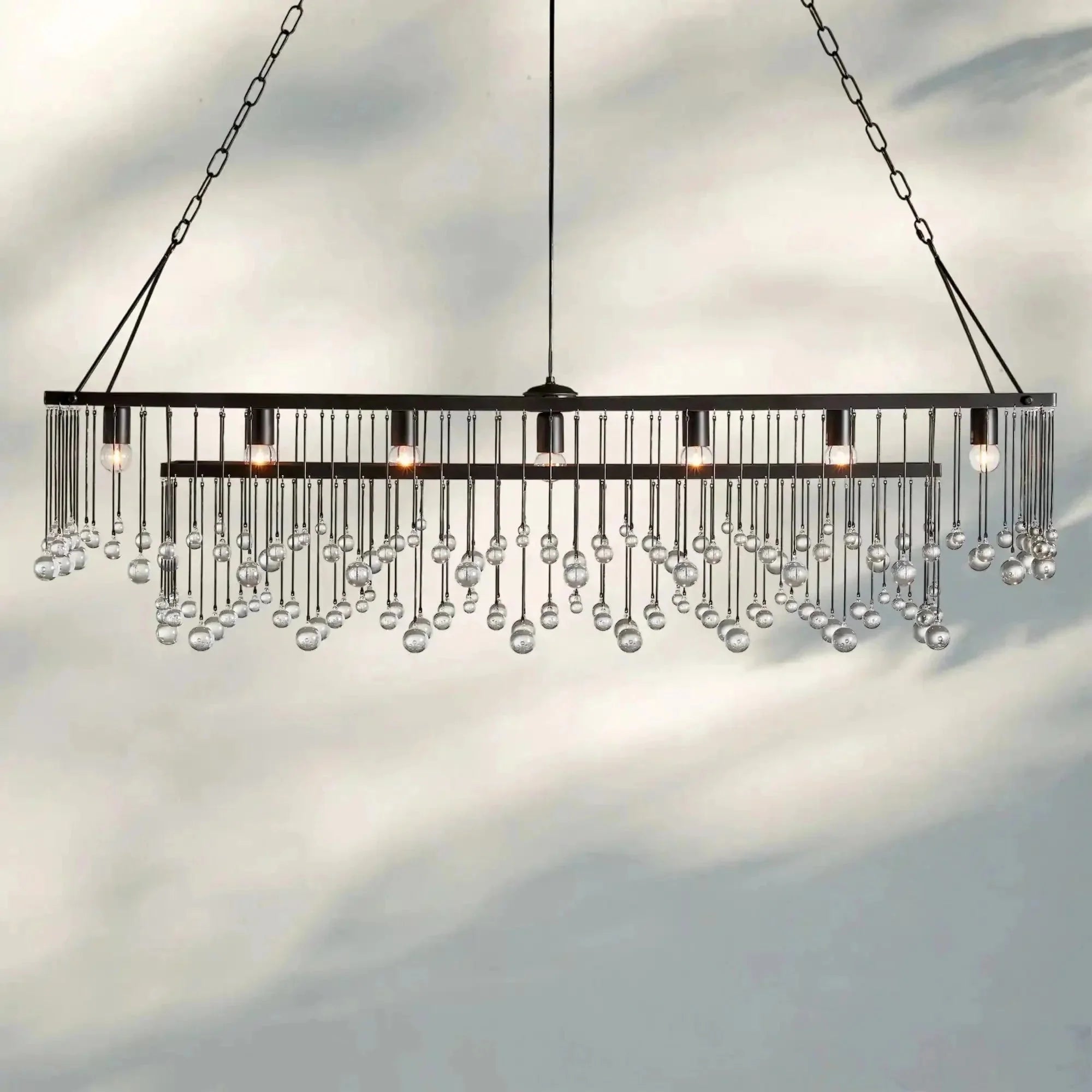 Aubrey Rectangular Chandelier 47''60'' - cyranlamps