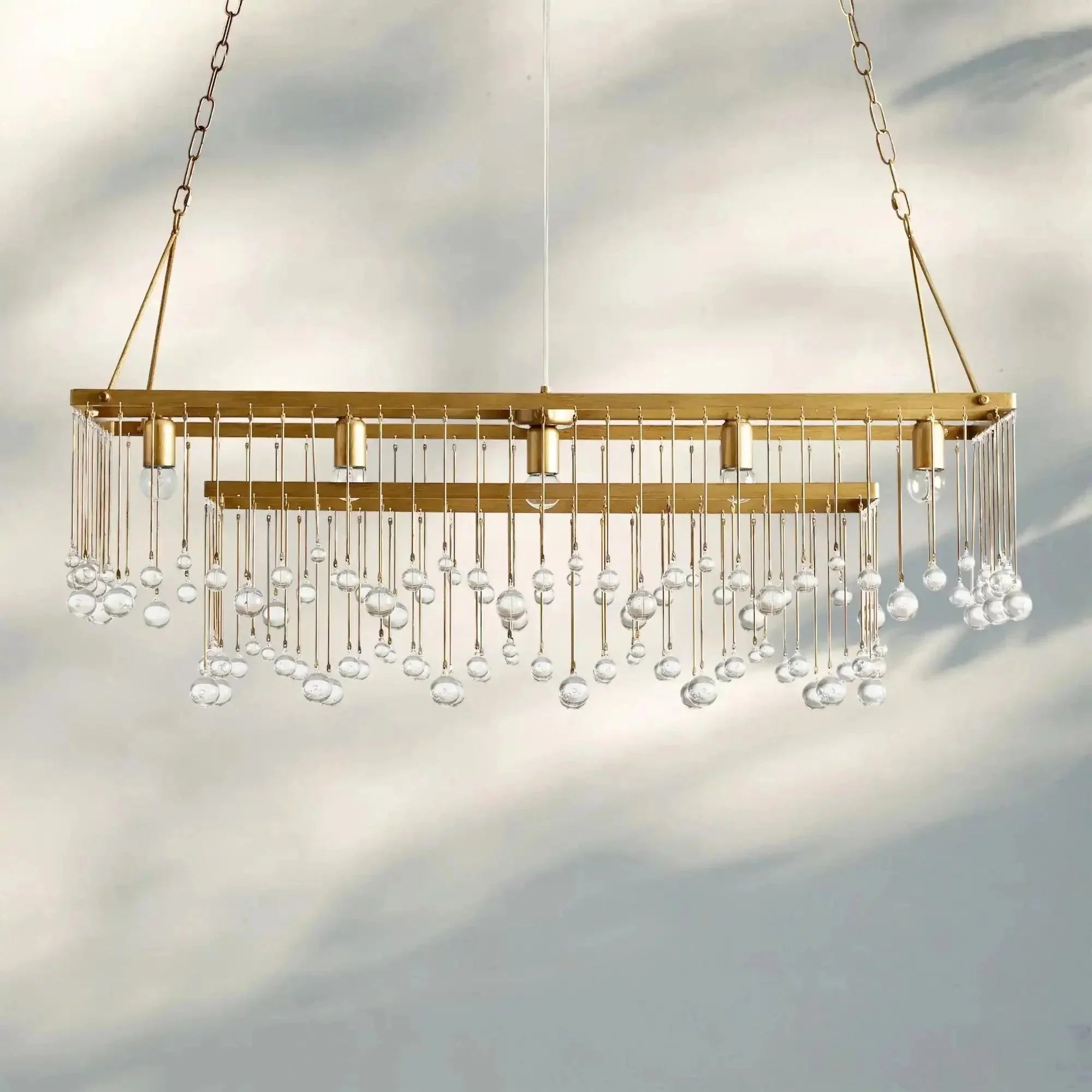 Aubrey Rectangular Chandelier 47''60'' - cyranlamps