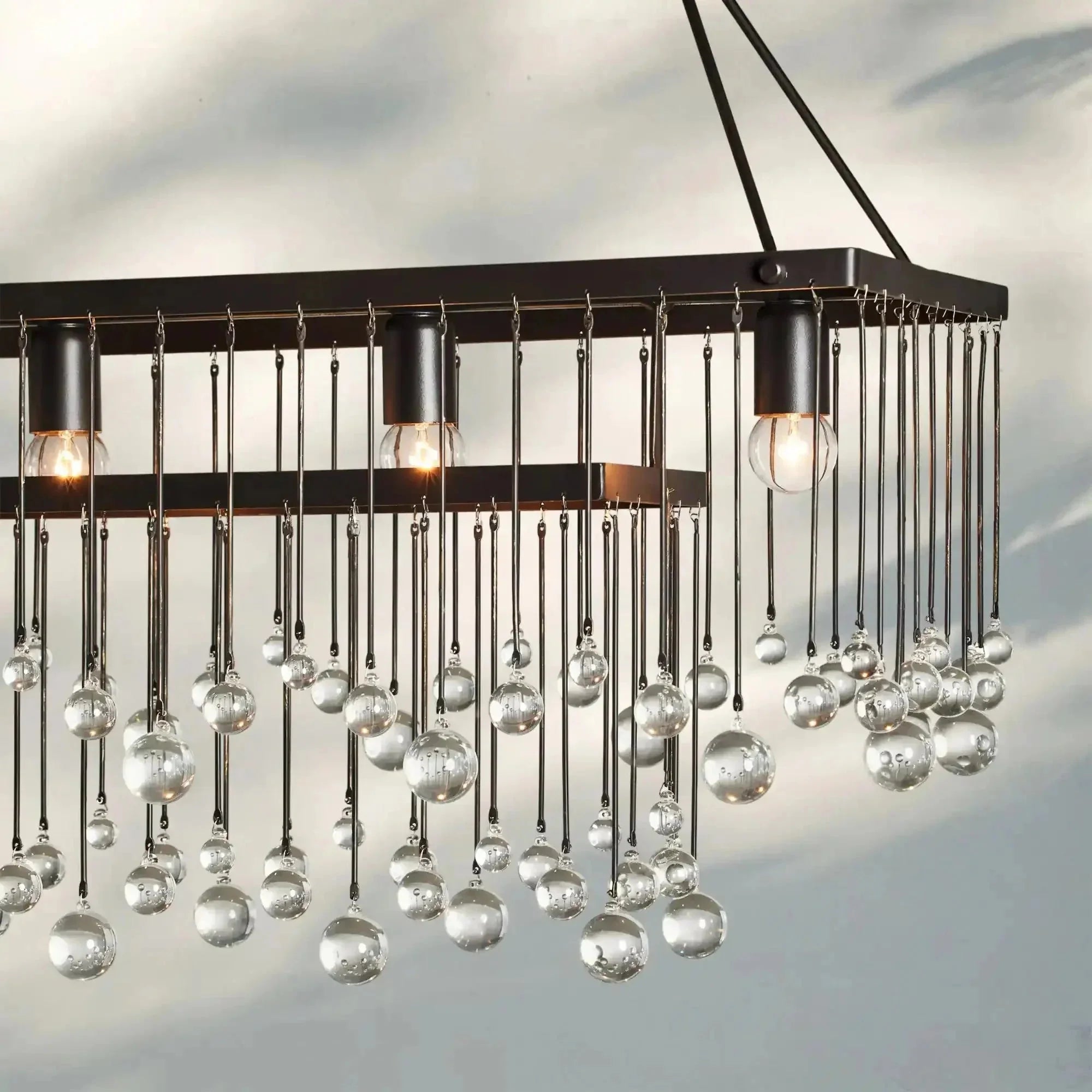 Aubrey Rectangular Chandelier 47''60'' - cyranlamps