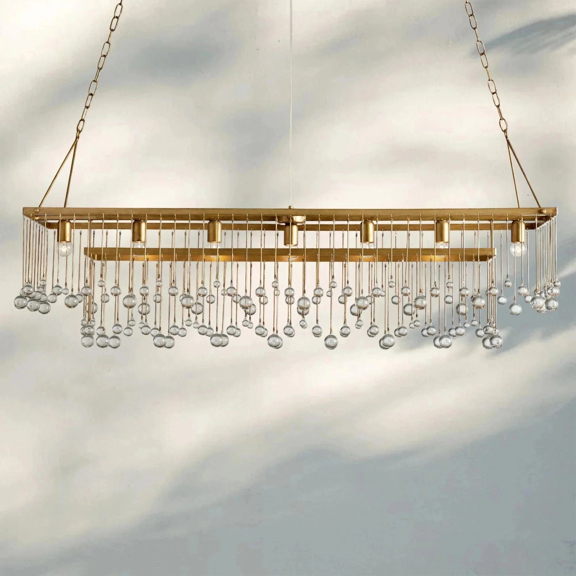 Aubrey Rectangular Chandelier 47''60'' - cyranlamps